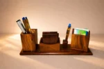 wooden office desk organizer