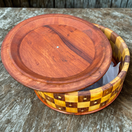 Wooden Hot Pot With Brass (Tukri) Work
