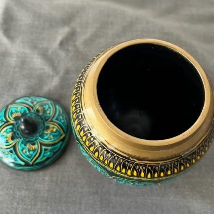 Green Naqshi Art Candy Jar