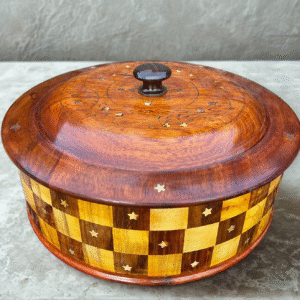 Wooden Hot Pot With Brass (Tukri) Work