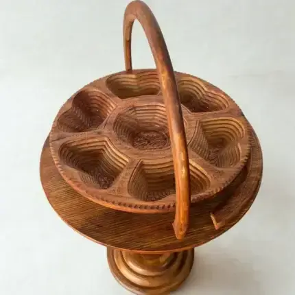 7-Portion Wooden Dry Fruit Table