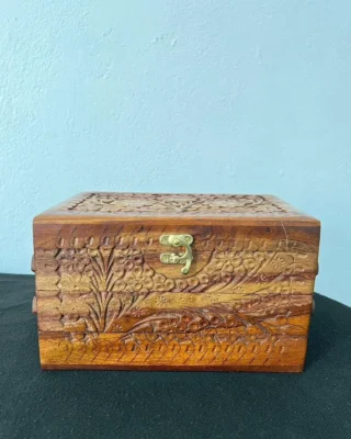 Wooden Jewelry Box -3 Layer Carved