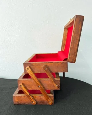 Wooden Jewelry Box -3 Layer Carved