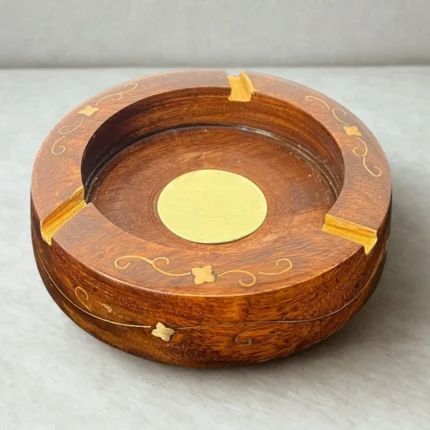 Wooden Round Ashtray